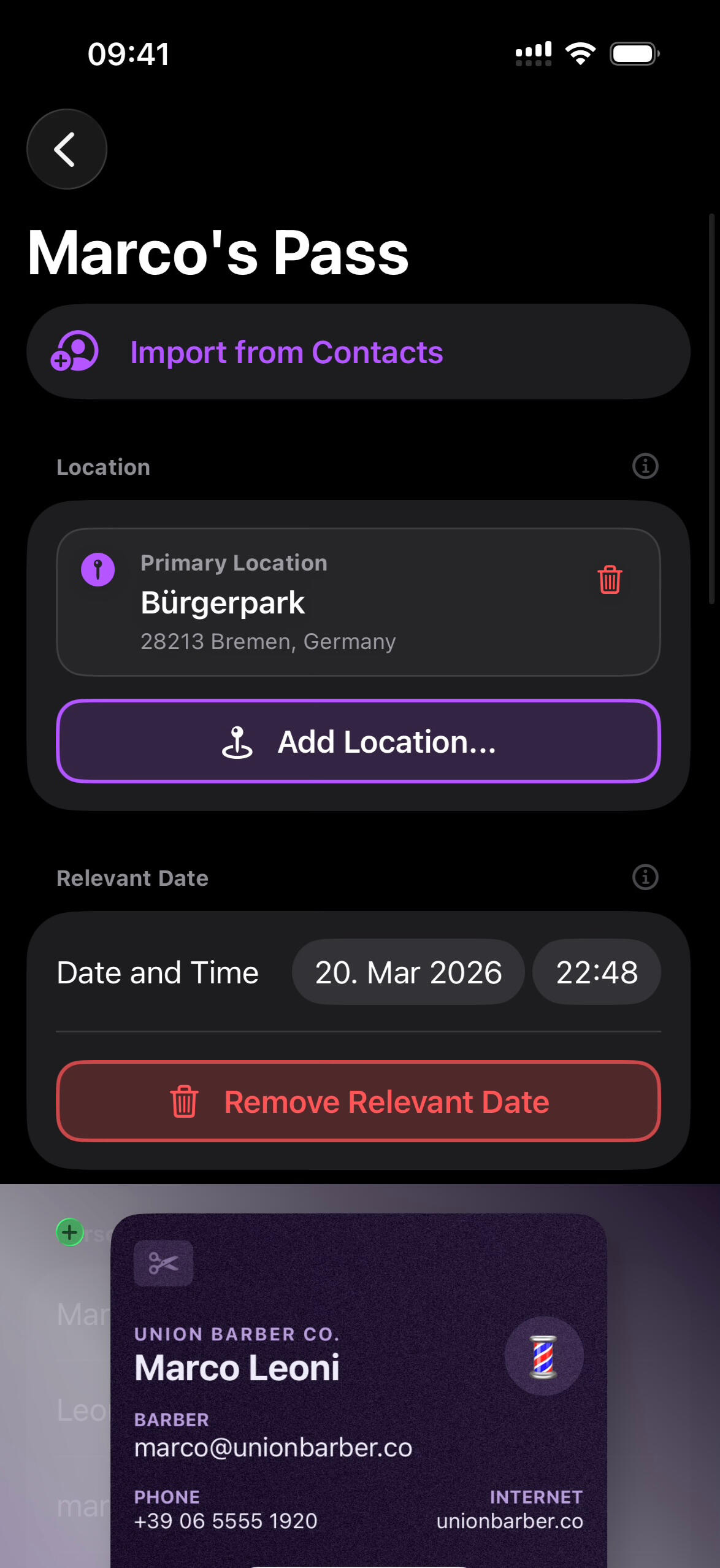 Always Ready - Set Pass Location and Relevant Date Setting a date and or location to a pass allows for your iPhone and Apple Watch to show your Card whenever you need it the most.