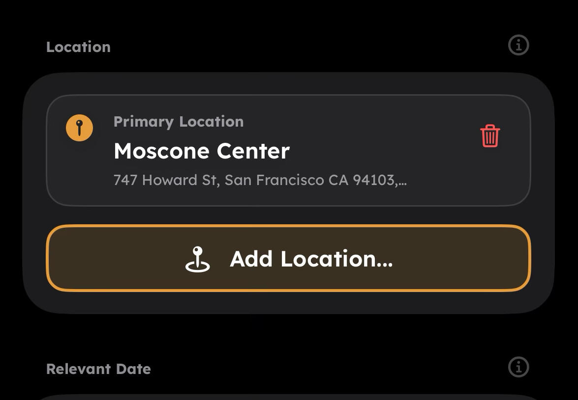 Always Ready - Set Pass Location and Relevant Date Setting a date and or location to a pass allows for your iPhone and Apple Watch to show your Card whenever you need it the most.