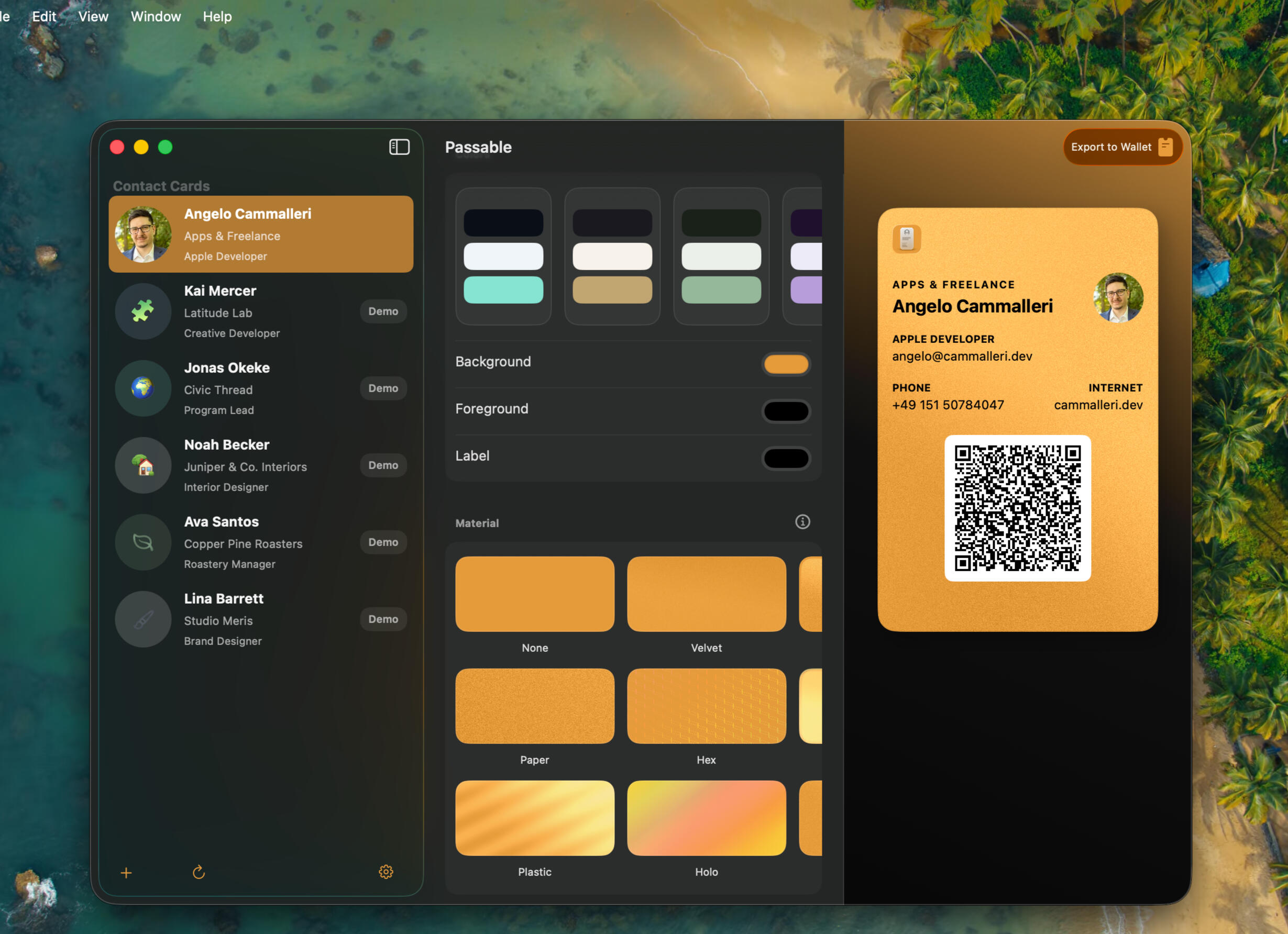Select Beautiful Materials for Your Pass